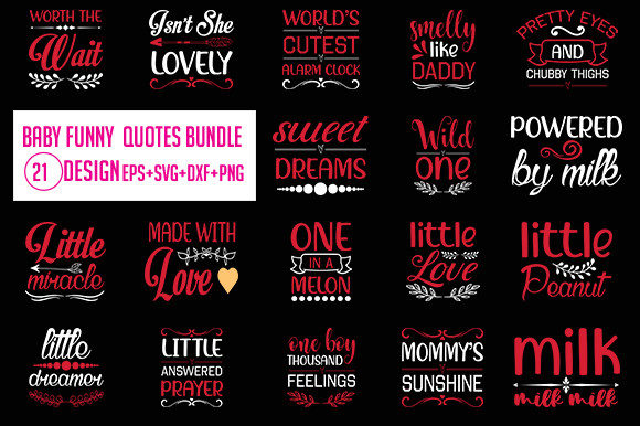 Baby Funny SVG Bundle 21 Design for Graphics and Crafts
