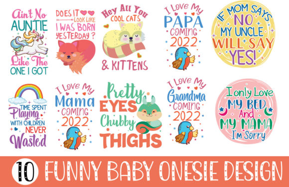 Baby Onesie Bundle Funny SVG Bundle for Graphics and Crafts