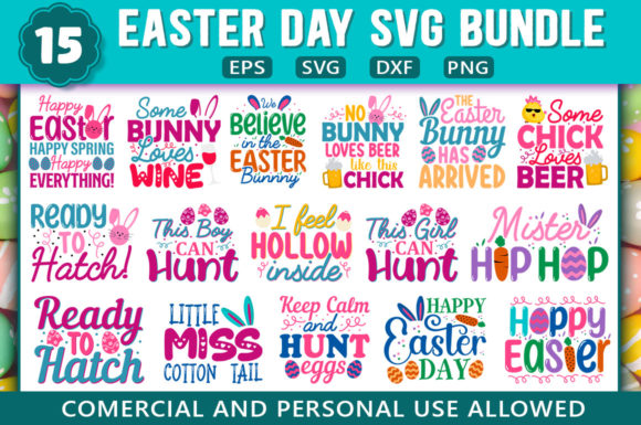 Easter Day Funny SVG Bundle for Graphics and Crafts
