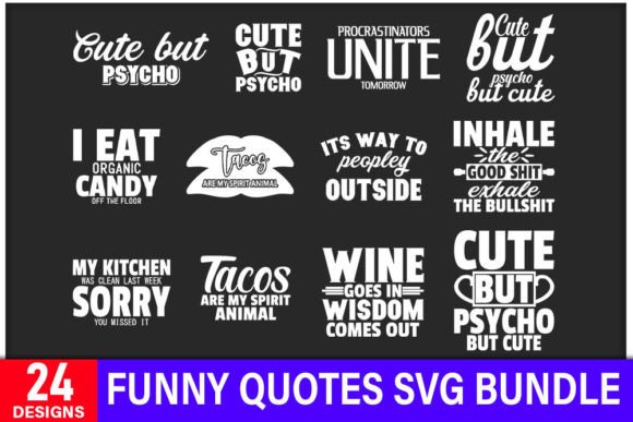 Funny Svg Design Bundle: Graphics for Crafts and Content
